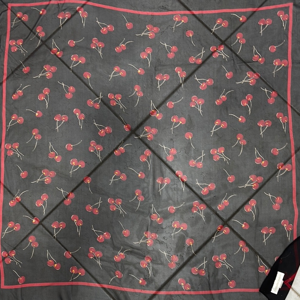 Cherry Print Black and Red DANA BUCHMAN SCARF